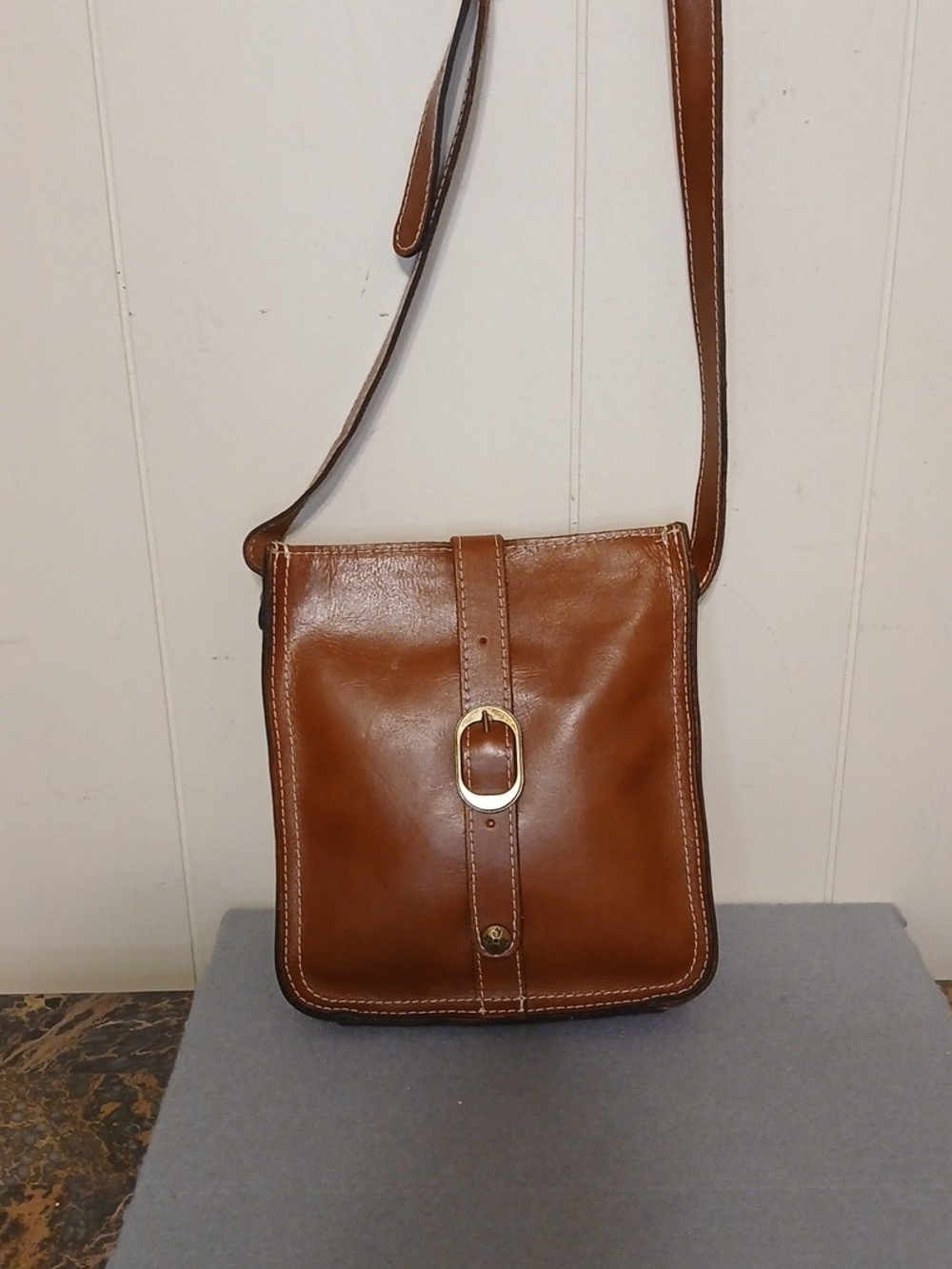 Patricia Nash Leather Crossbody Shoulder Bag in Brown
